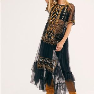 NWOT Free People Sabrina Maxi Top Black Small
